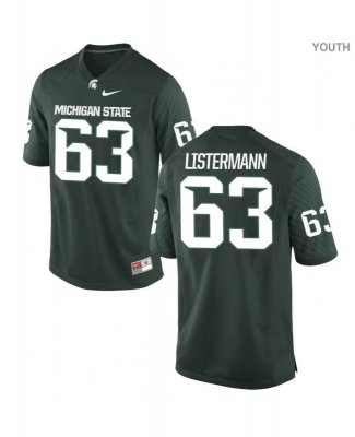 Youth Noah Listermann Michigan State Spartans #63 Nike NCAA Green Authentic College Stitched Football Jersey AR50E06MR
